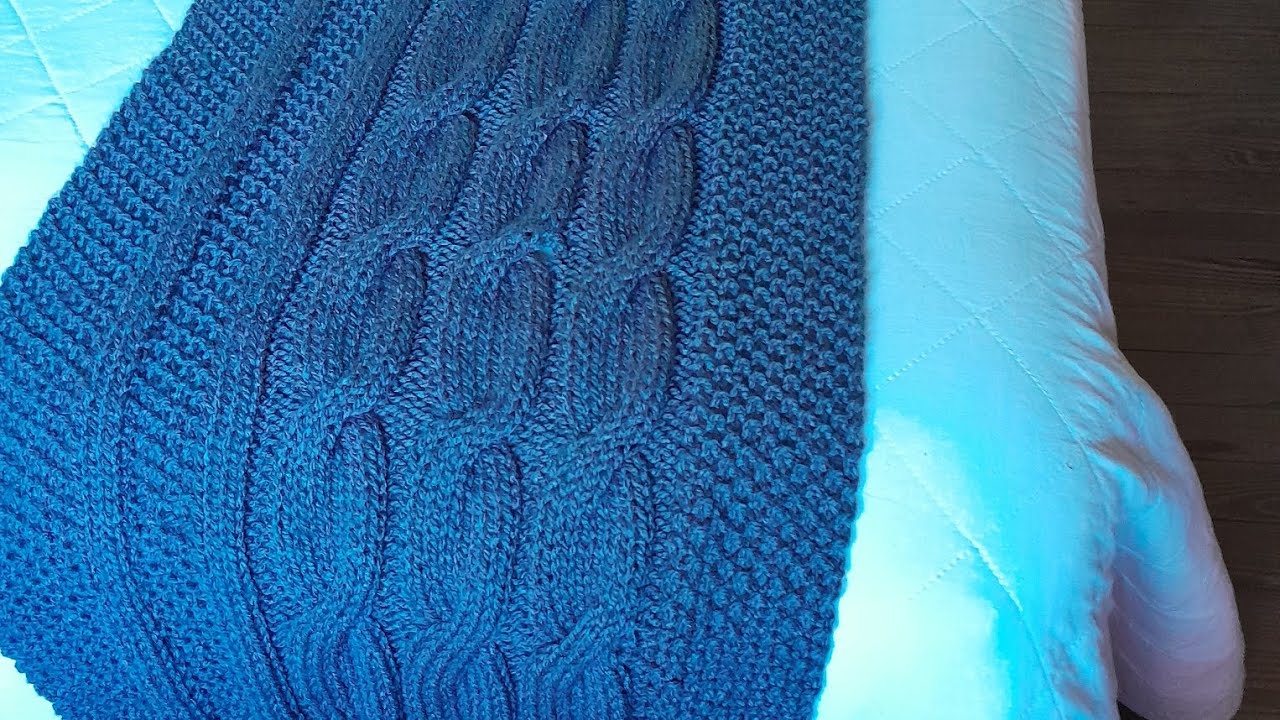 Dos agujas. Pie de cama con puntos básicos!!