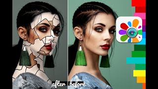 New PORTRAIT Editing Idea with Paint at Photo Studio app | Art Mask Makeup | TUTORIAL screenshot 1