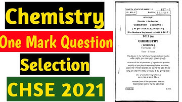 Chse Chemistry All Chapter One Mark Question l Chse Chemistry Selection Question 2021 l ChemistryMCQ