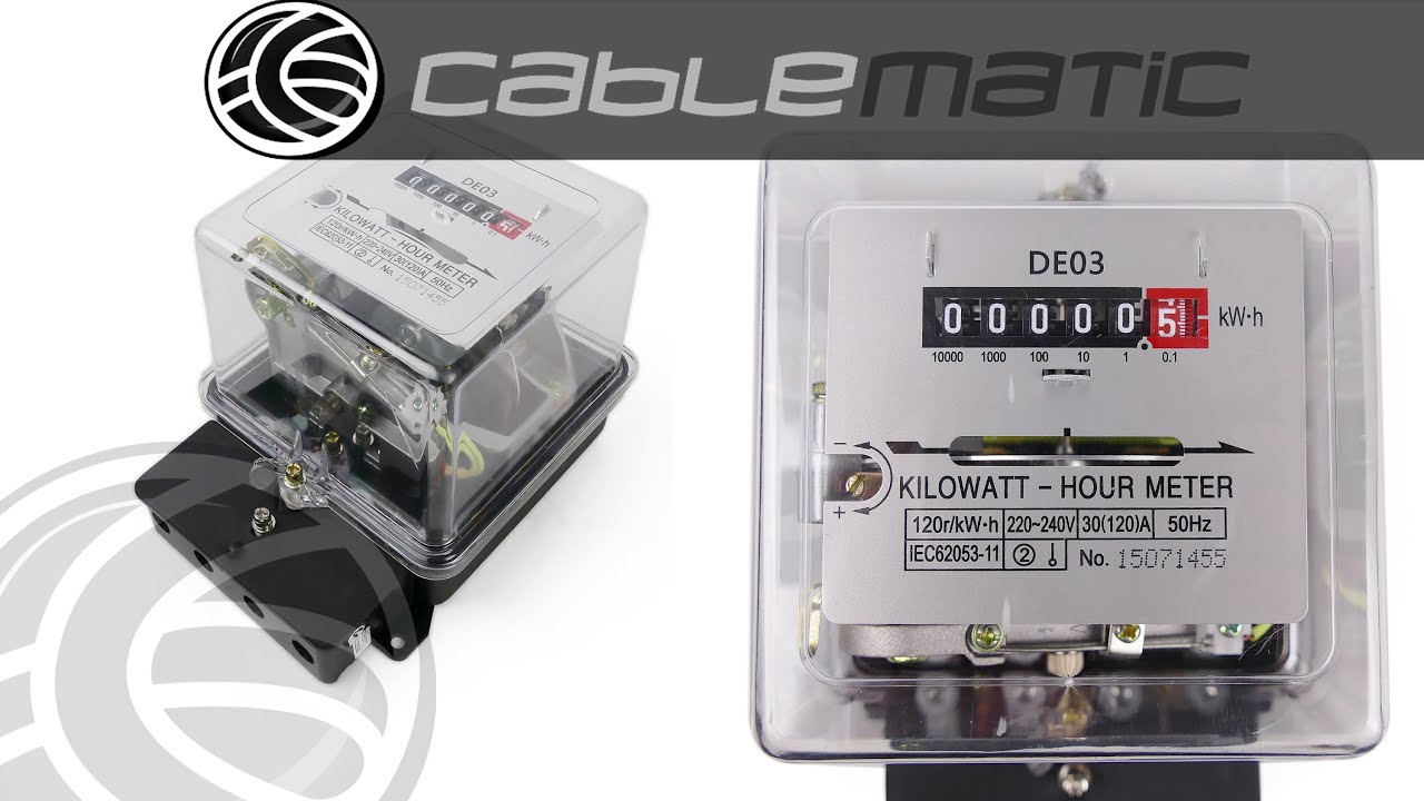 Compteur électrique triphasé 120A - 5 modules - Avec écran LCD rétro-éclairé