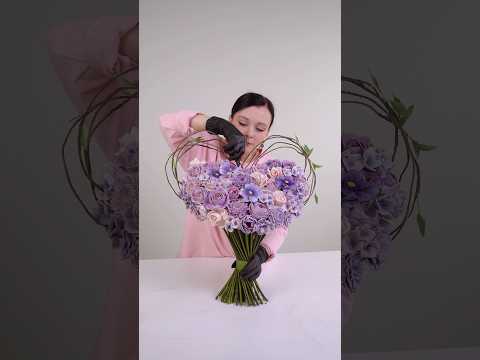 Как сделать идеальную основу и упаковку💜 #зефирнаяфлористика #флористика #цветы #букеты #кондитер