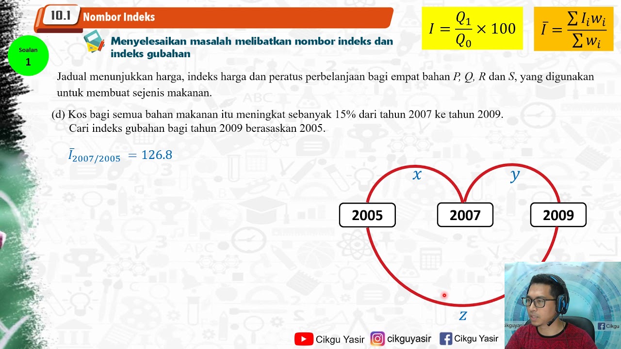 Menyelesaikan Masalah Nombor Indeks Matematik Tambahan Tingkatan 4 Kssm Youtube