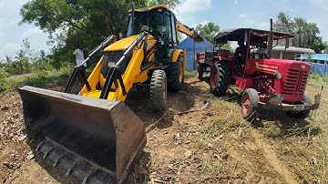 Jcb 3dx goes to loading soil with Mahindra 415  | 575 tractor trolley performance @Mohantractorslife