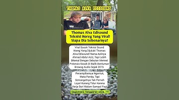 Thomas Alva Edisound Teknisi Horeg Yang Viral ! #trending #beritaartishariini #beritaartis #viral