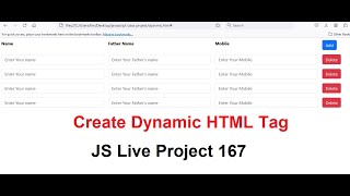 Creating Dynamic  HTML Tags with JavaScript: A Beginner's Guide || Js Project 167