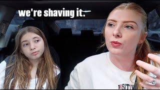 why we're waiting to chop my daughter's hair. (shaving it today)