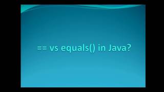 == Operator VS .equals() Method in Java with example