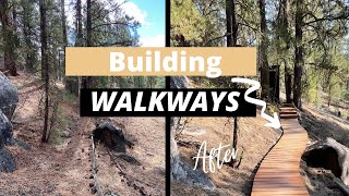 DIY Wooden Walkway (on uneven ground) | Building Our GEODOME GLAMP SITE