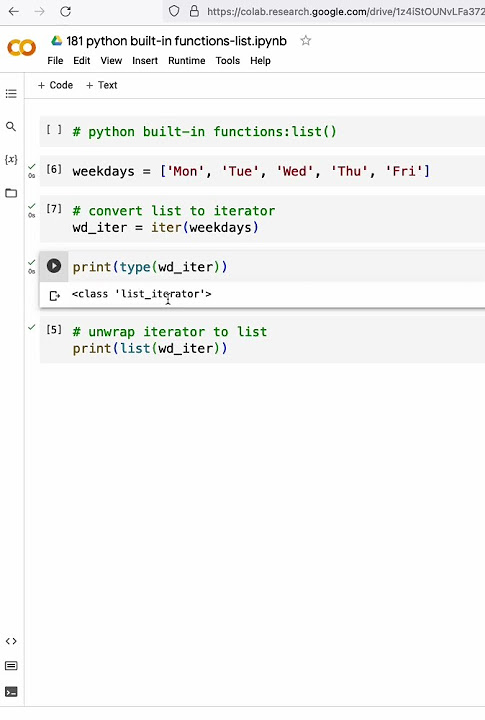 python built-in functions:list() - YouTube