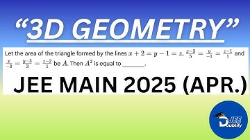 Let the area of the triangle formed by the lines x + 2 = y − 1 = z, x − 3/5 =  y/−1...| Doubtify JEE