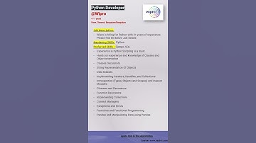 Wipro | Python Developer