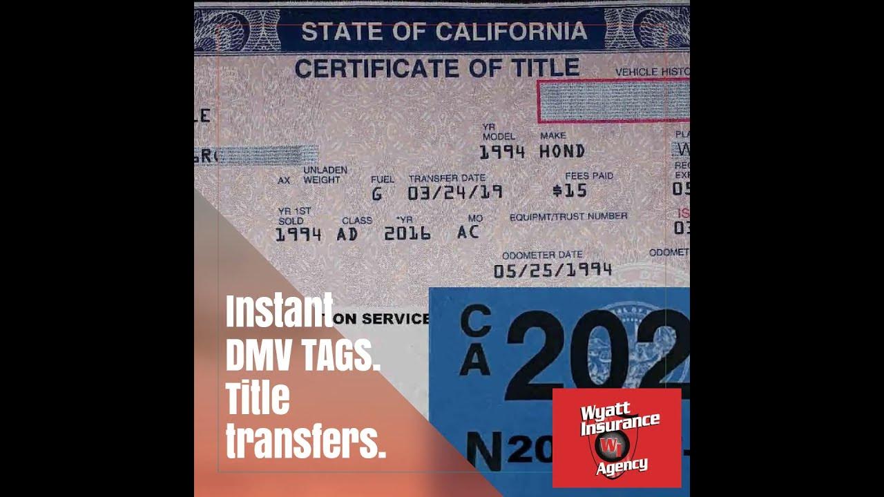 Instant DMV TAGS. Title transfers. YouTube