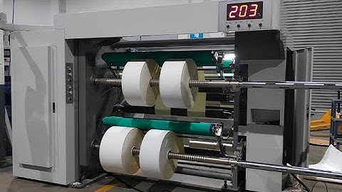 Eco Coated Thermal Sticker Paper Roll Slitting Rewinding Machine For Pasting Synthetic Paper Labels