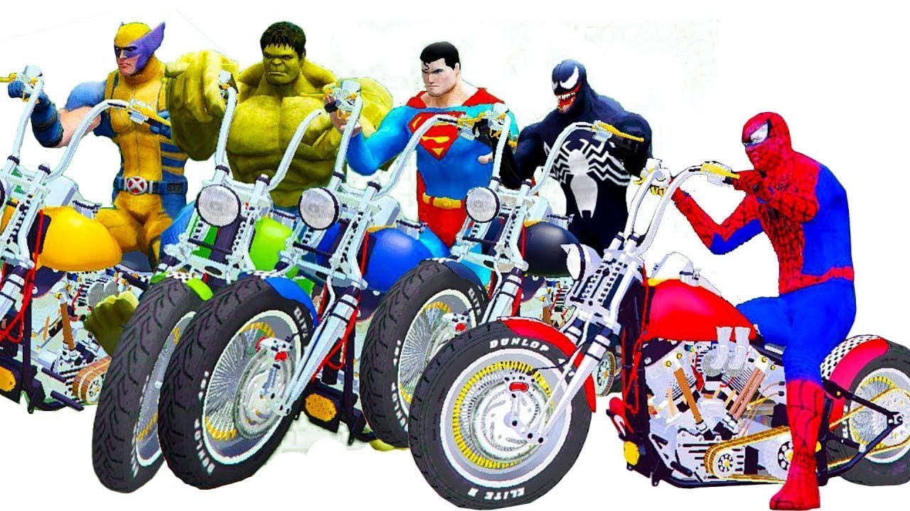 SUPERMAN & SUPERHEROES HARLEY DAVİDSON / FOR KİDS DİSNEY 3D ANİMATİON -  YouTube
