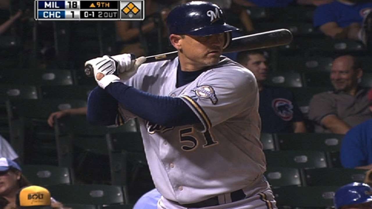 Trevor Hoffman's first at-bat since 2001 