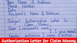 Sample of Authorization Letter to Claim Money | Authorization Letter