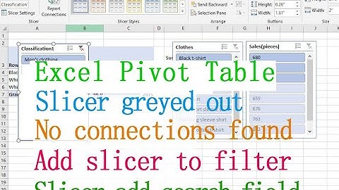 Excel Pivot Table slicer (greyed out, add them to filter and remove)