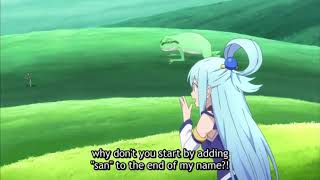 Konosuba-Aqua gets eaten by a frog (episode 2)