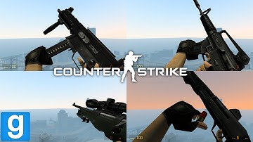 Gmod รีวิว Mod อาวุธจากเกม Counter Strike 1.6 (Weapons Reload Animations)