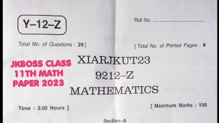 Jkbose class 11th math paper  || z series screenshot 4