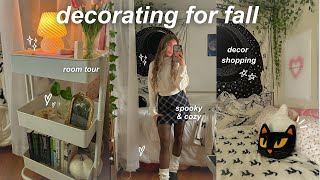 decorating my room for fall 👻 fall room makeover, decor shopping, & room tour