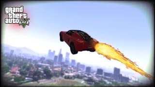 GTA 5 | IMPOSSIBLE ROCKET CAR STUNT (Garage Entry) | Funny Fails & More!