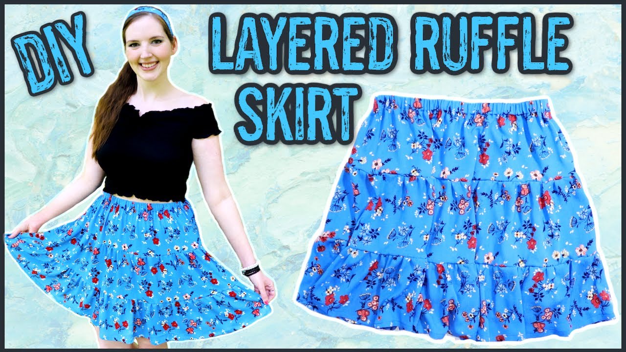 How to Make a Layered Ruffle Skirt without a Pattern | DIY Tiered ...