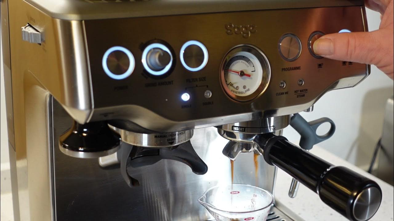 Sage Barista Express programmieren der Wassermenge Zurücksetzen auf Werkseinstellung YouTube