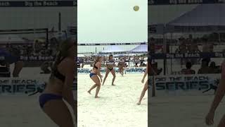 Killer Spikes by Powerful Twins #shorts #beachvolleyball