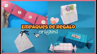Como hacer 4 empaques o envolturas de regalo divertidos y fáciles| #origami - Diy Cute