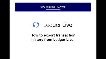 How to export Ledger Live transaction history