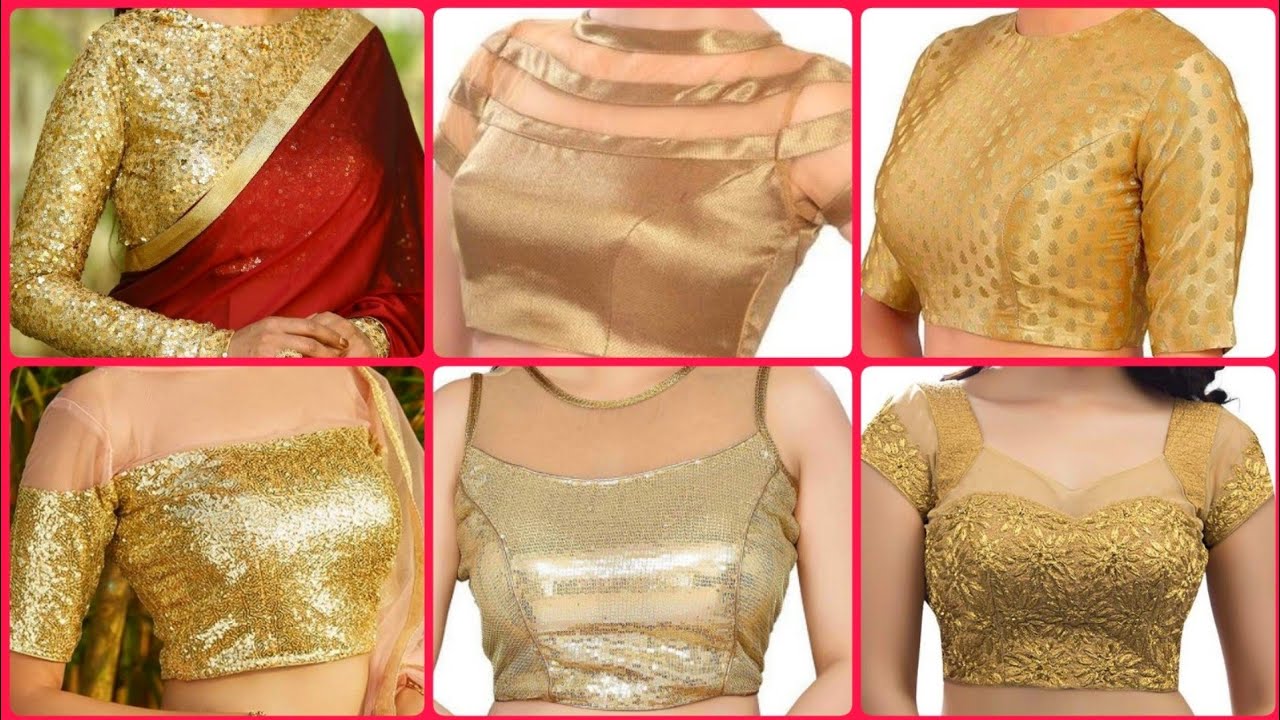 2020 Latest #Golden #Blouse Designs #Golden #Saree #Blouse Designs ...