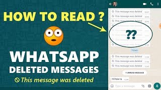 How To Read DELETED Whatsapp Messages | Recover DELETED Messages screenshot 1