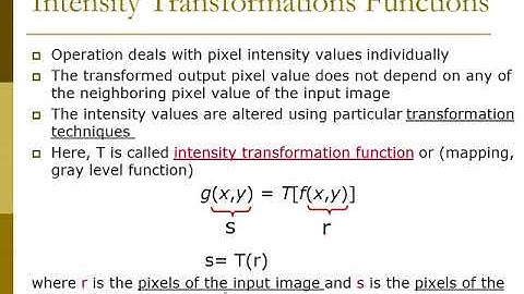 Chapter 3 Basic Intensity Transformation Function