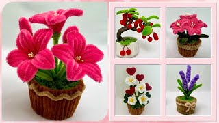 5 Stunning Mini Flower Pot Ideas You Can Make with Pipe Cleaners !
