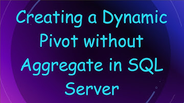 Creating a Dynamic Pivot without Aggregate in SQL Server