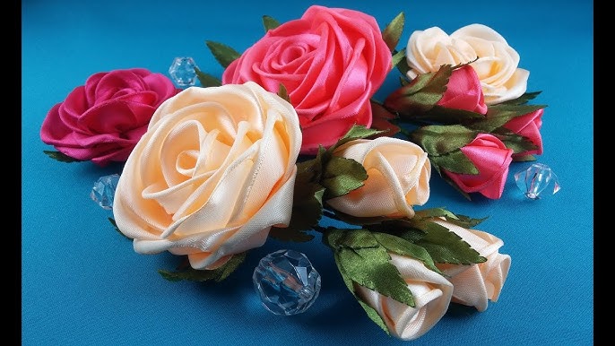 Tutorial de rosas eternas sin el palito 💙💗💖 #rosaseternas #ribbonr, Ribbon Roses Tutorial