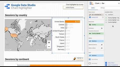 Google Data Studio chart Highlighter - Fields