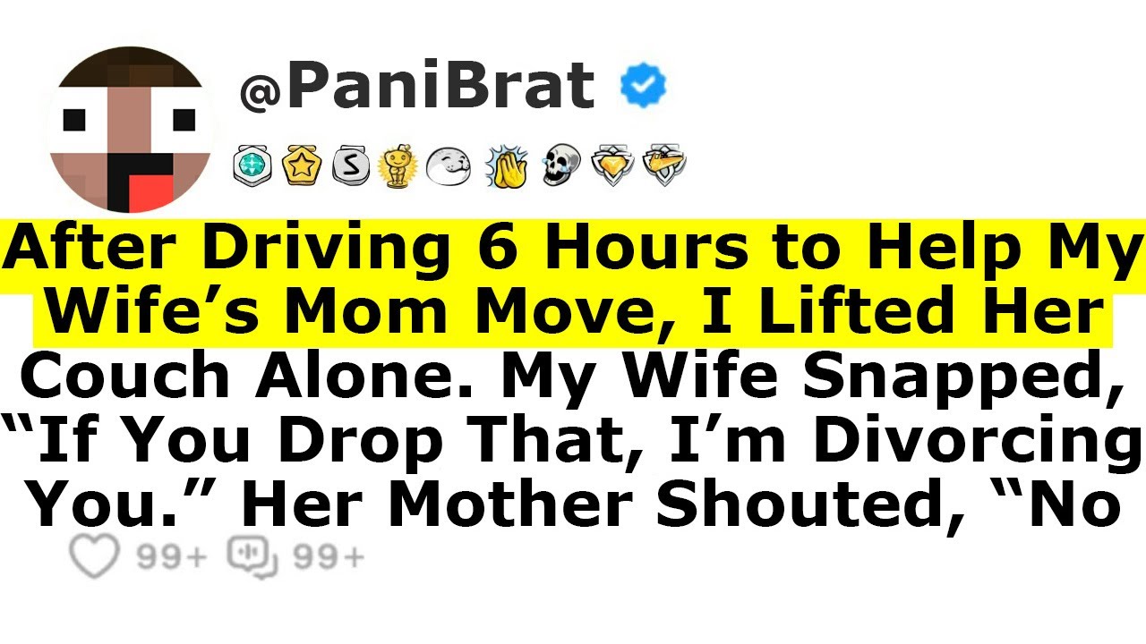 Проведя 6 часов за рулём, чтобы помочь маме жены переехать, я в одиночку поднял её диван. Жена сф...