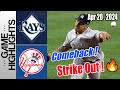 Yankees vs TB Rays [Highlights] April 20, 2024 | Nestor goes side arm and STRIKES OUT THE SIDE!