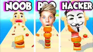 NOOB vs PRO vs HACKER in Sandwich Runner! Prezley