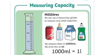 Measuring capacity - millilitres and litres.