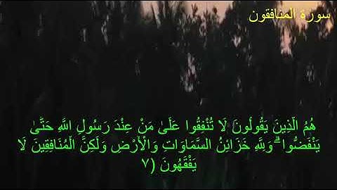 سورة المنافقون (فارس عباد) مع كتابه الايات جوده عاليه