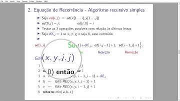 Construção e Análise de Algoritmos - UFC - Programação Dinâmica - Distância de Edição - aula 01