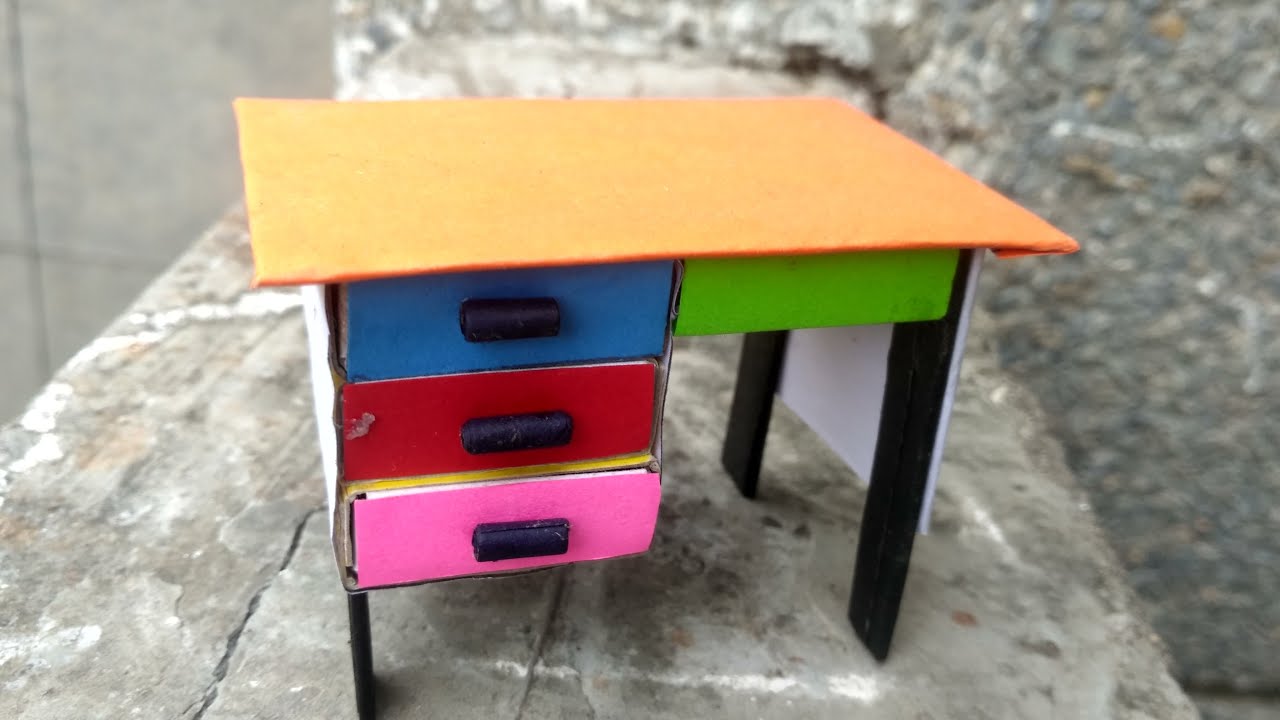 How To Make Matchbox Desk With Drawer | Hand Made Matchbox Craft | DIY Drawer From Matchbox |