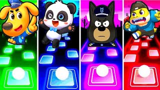 Sheriff Labrador And Babybus Vs Police Officer Vs Bad Guy Broke I Tiles Hop EDM Rush Games