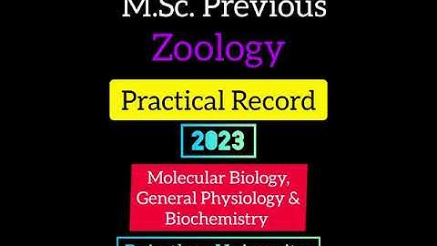 MSc Previous Zoology Record (Mol. Bio, Physiology & Biochemistry) 2023 Rajasthan University