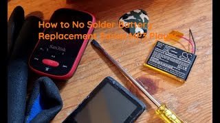 How to No Solder Battery Replacement Sansa MP3 Player and review