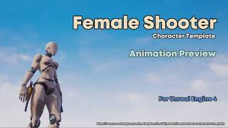 Female Shooter Character Template - Animation Preview (Unreal Marketplace Asset)