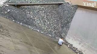 Unloading cobblestone from start to finish, The sound of cobblestone flow relaxes you